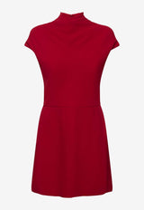 Versace Draped Neck Mini Dress Red 10173071A12265_1RB30