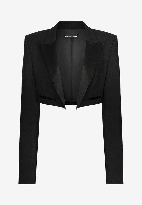 Dolce 
Gabbana Cropped Tuxedo Blazer Black F2919TFU21E_N0000