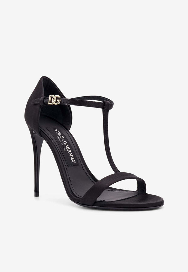 Dolce 
Gabbana Keira 105 T-bar Satin Sandals Black CR1766A7630_80999