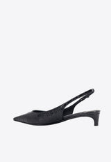 Dolce 
Gabbana 30 Croc-Embossed Leather Slingback Pumps Black CG0804A5491_8B956