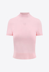 Alexander Wang Raised Logo Knitted Top Pink 4KC3241029_684A