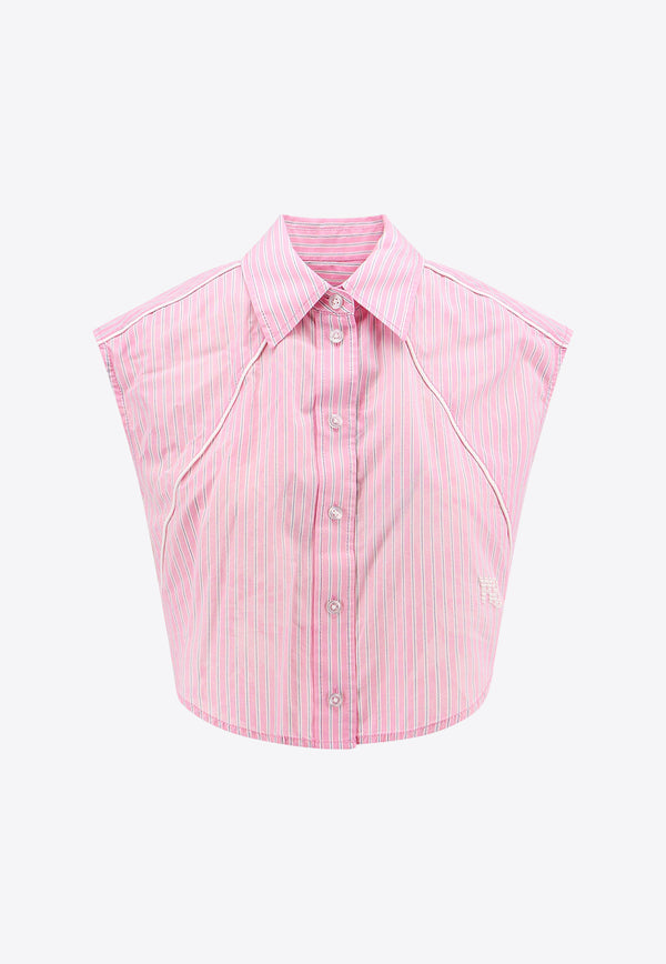 Alexander Wang Sleeveless Striped Shirt Pink 4WC3241411_685A