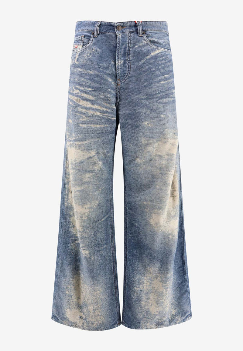 Diesel Distressed Wide-leg Jeans Blue A16977068RE_01