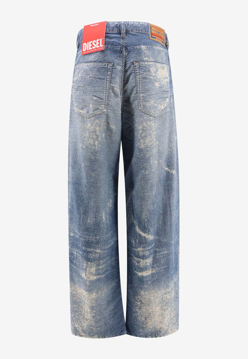 Diesel Distressed Wide-leg Jeans Blue A16977068RE_01