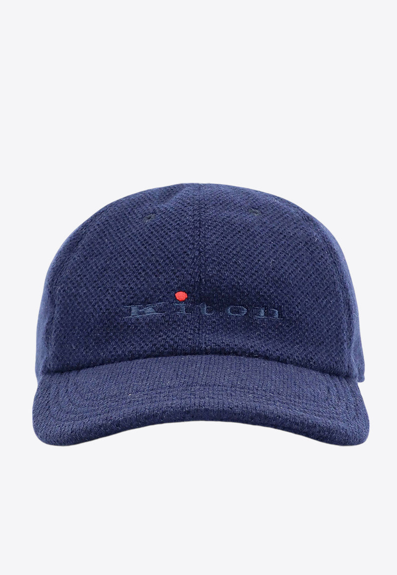 Kiton Ciro Paone Logo Embroidered Baseball Cap Blue UCAPP65K0246F_01