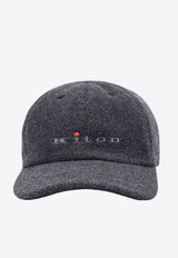 Kiton Ciro Paone Logo Embroidered Baseball Cap Gray UCAPP65K0246F_05