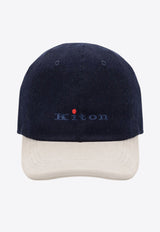 Kiton Ciro Paone Logo Embroidered Baseball Cap Blue UCAPP66K0250F_01