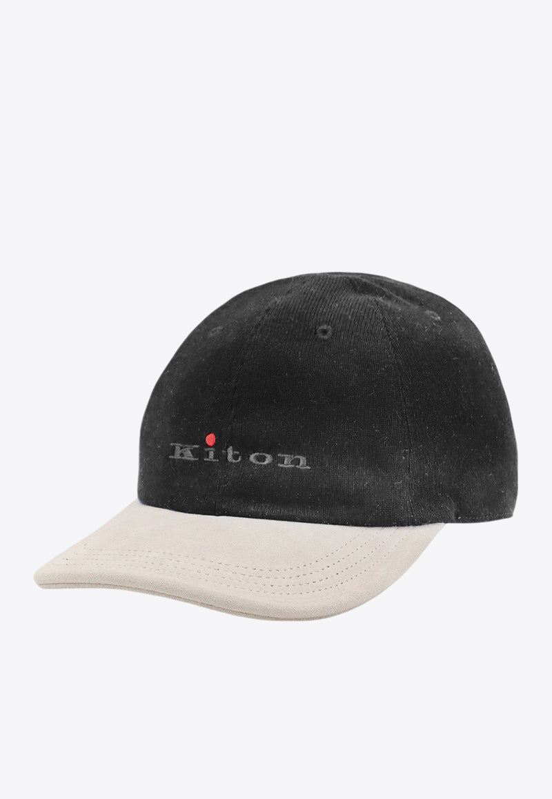 Kiton Ciro Paone Logo Embroidered Baseball Cap Gray UCAPP66K0250F_05