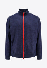 Kiton Ciro Paone Zip-Up Wool-Blend Sweatshirt Blue UMC031K0170E_04