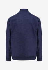 Kiton Ciro Paone Zip-Up Wool-Blend Sweatshirt Blue UMC031K0170E_04