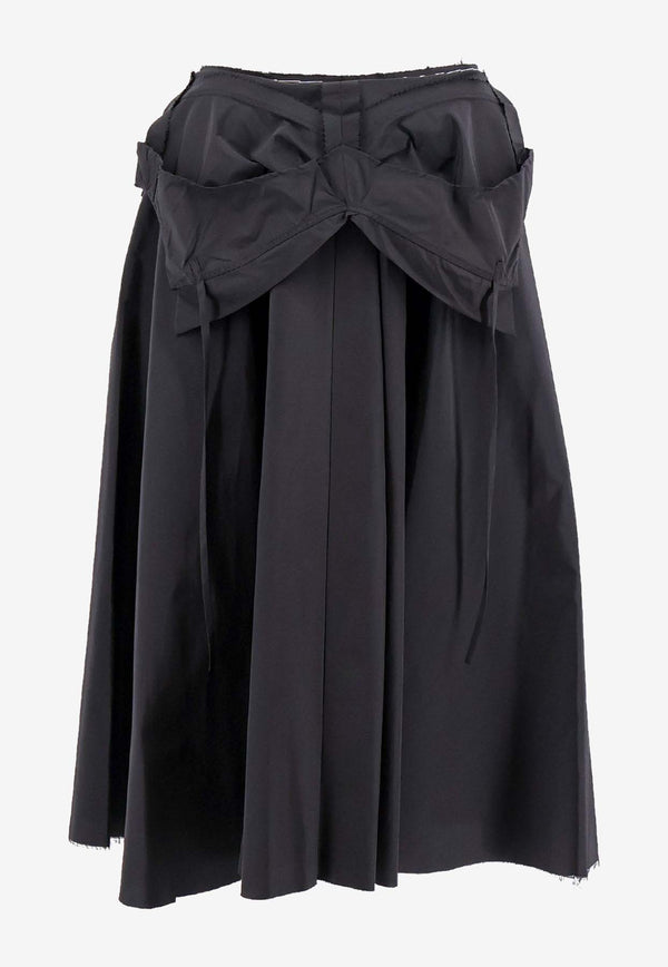 Maison Margiela Taffeta Midi Skirt with Bow Black S51ME0026M35131_900