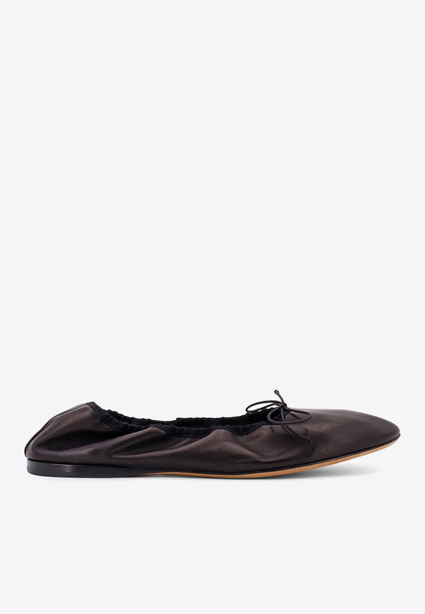 The Row Awar Leather Ballet Flats Black F1539N66_BLK