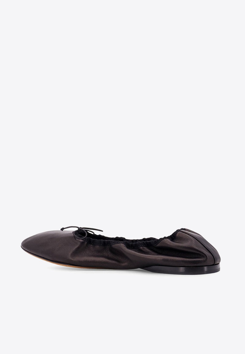 The Row Awar Leather Ballet Flats Black F1539N66_BLK