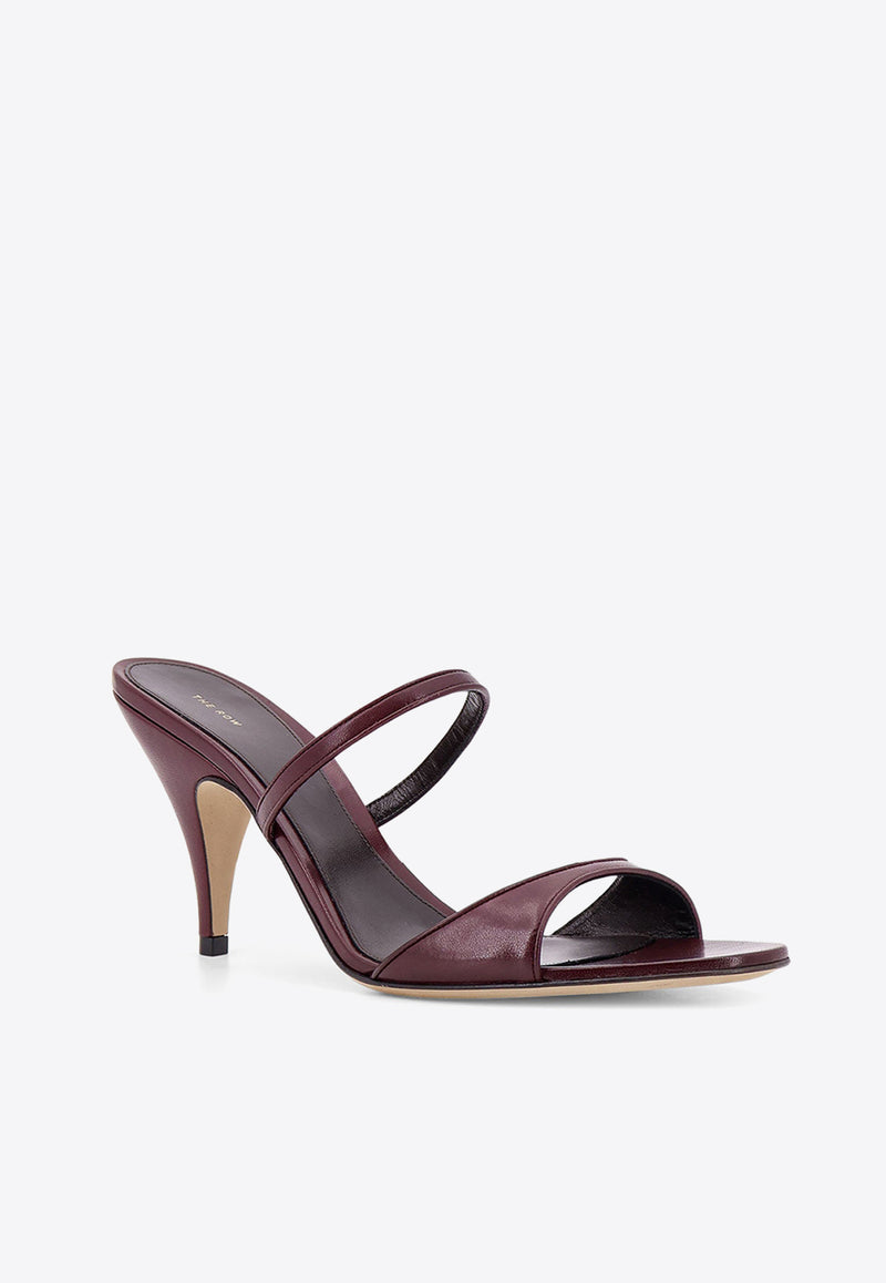 The Row Vika Knot 80 Leather Sandals Burgundy F1548SL1_BRBG