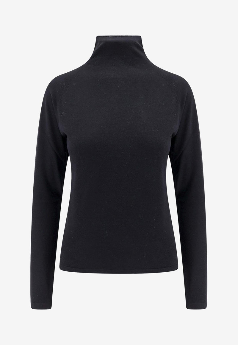 The Row Honna Turtleneck Wool Sweater Black 8295Y590_BLK