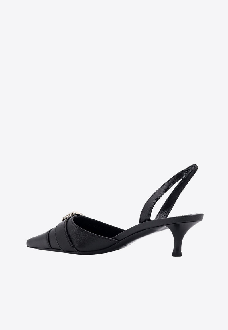 Givenchy Voyou 45 Slingback Leather Pumps Black BE308XE257_001