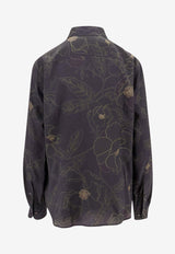 Dries Van Noten Floral Print Buttoned Shirt Black 2420107079068_900