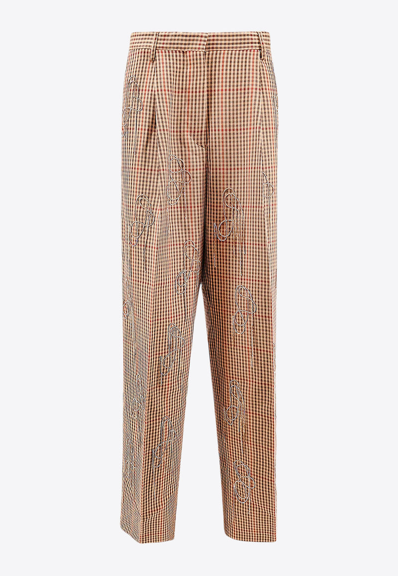 Dries Van Noten Checked Tailored Pants Brown 2420109159048_701