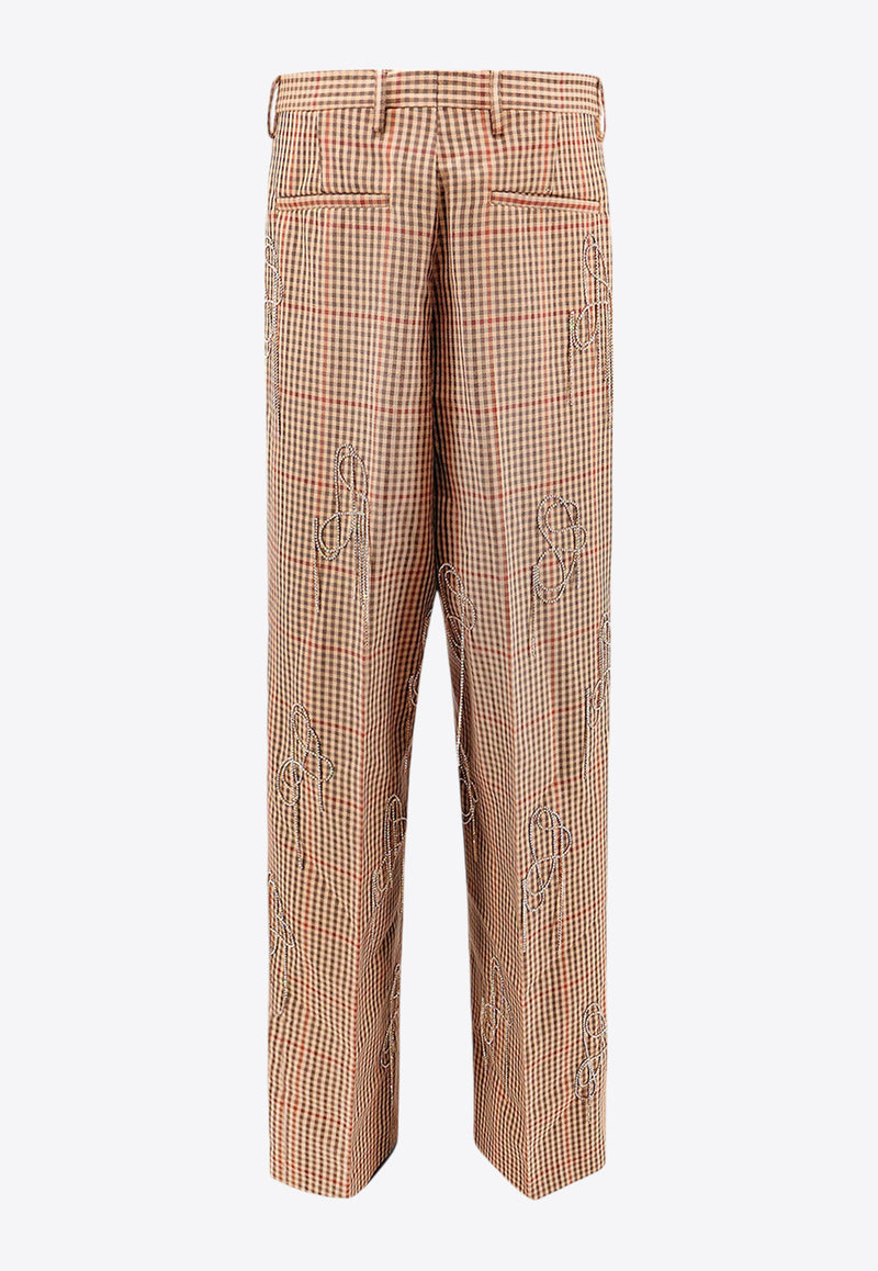 Dries Van Noten Checked Tailored Pants Brown 2420109159048_701