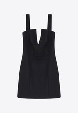 Givenchy V-neck Crepe Mini Dress Black BW227G14SD_001