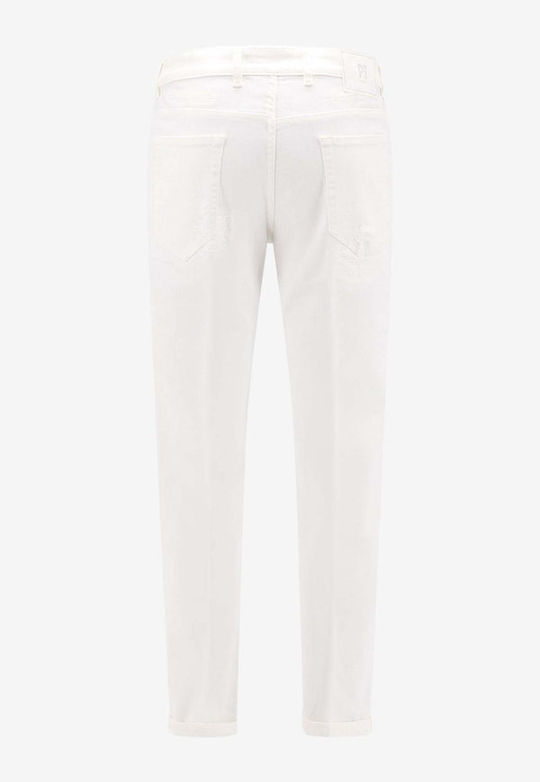 PT Torino Straight-Leg Distressed Jeans White C5TJ05B20BASOA14_CC18