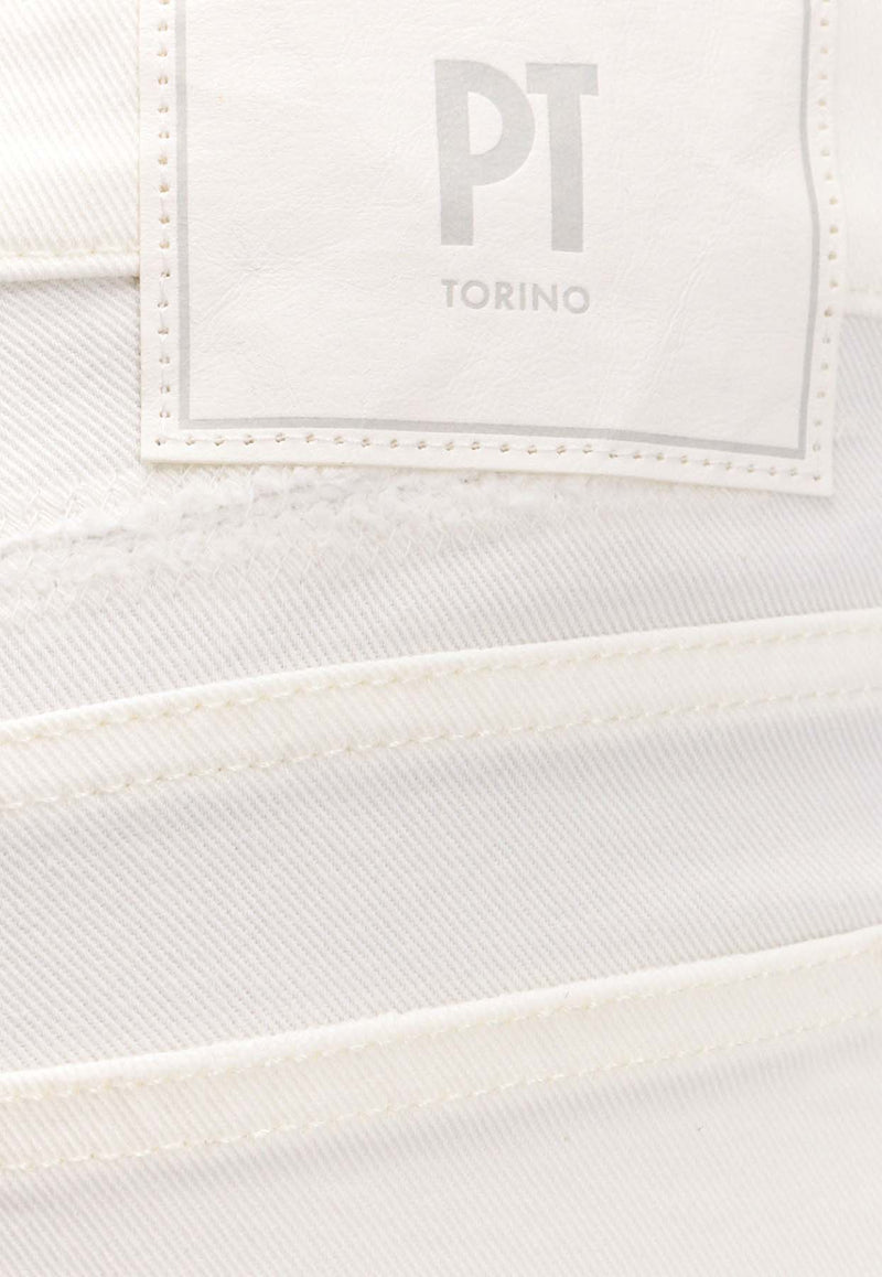 PT Torino Straight-Leg Distressed Jeans White C5TJ05B20BASOA14_CC18