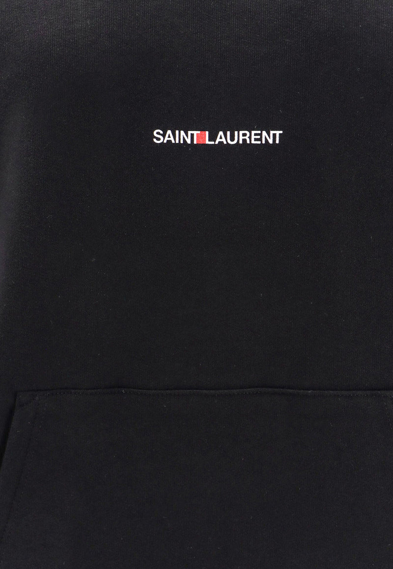 Saint Laurent Logo Hooded Sweatshirt Black 677256YB2EZ_1035