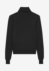 Saint Laurent Cassandre Embroidered Turtleneck Sweater Black 800713Y76HF_1000