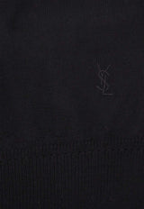 Saint Laurent Cassandre Embroidered Turtleneck Sweater Black 800713Y76HF_1000