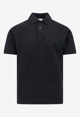 Saint Laurent Cassandre Embroidered Polo T-shirt Black 798944Y37HC_1000