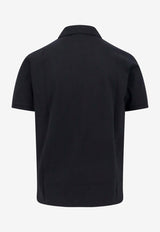 Saint Laurent Cassandre Embroidered Polo T-shirt Black 798944Y37HC_1000