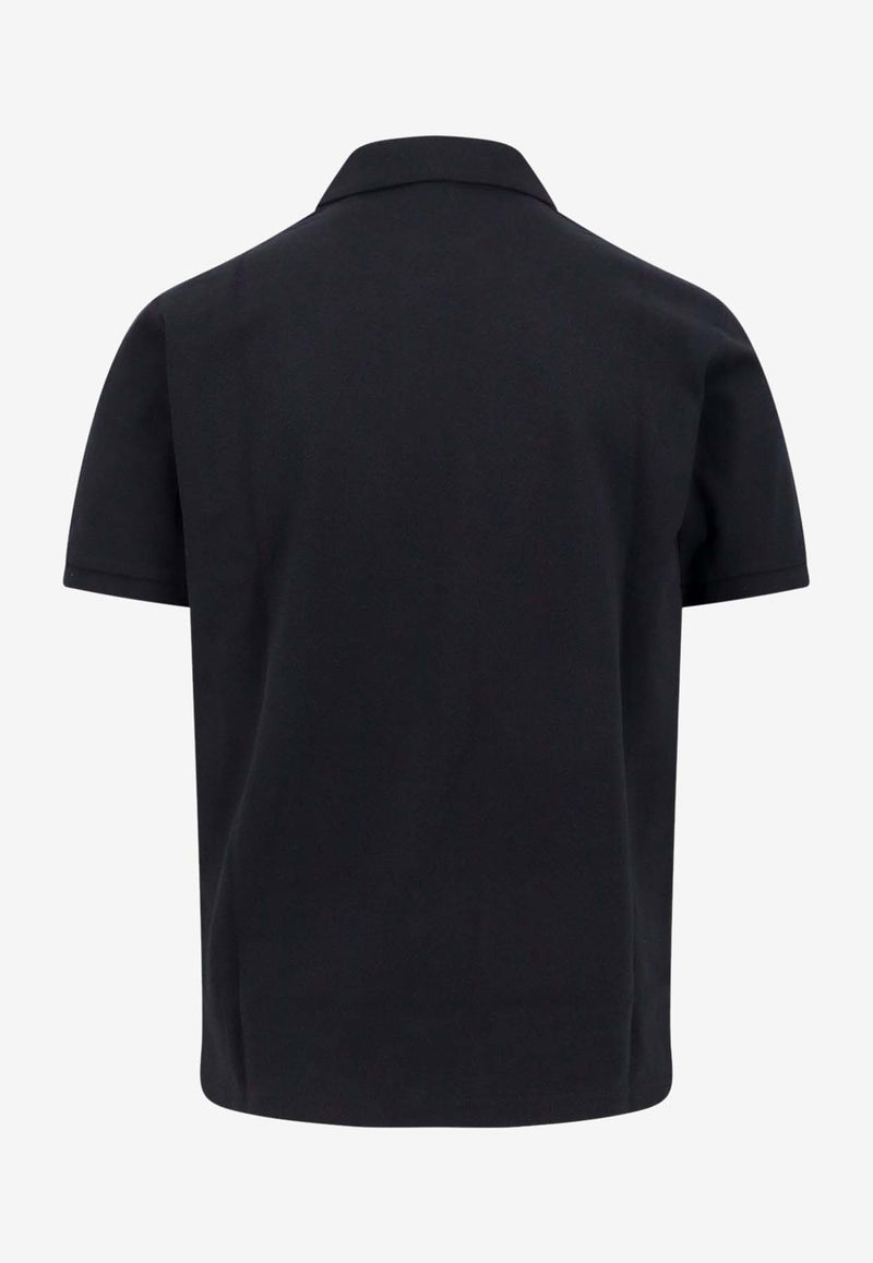 Saint Laurent Cassandre Embroidered Polo T-shirt Black 798944Y37HC_1000