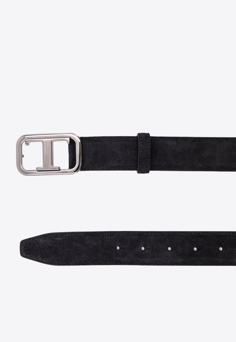 Tod
s T Monogram Suede Belt Black XCMCQR70100GRC_B999