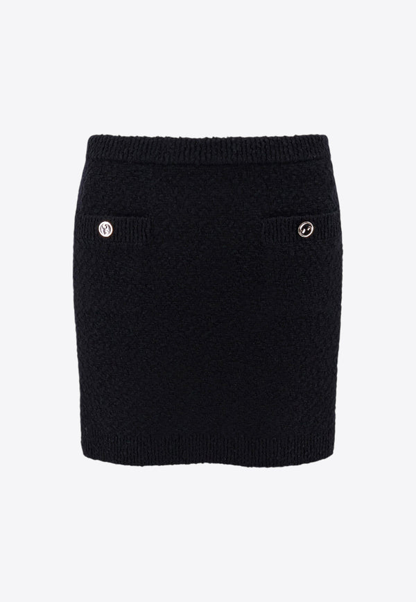 Gucci Wool Bouclé Mini Skirt Black 797893XKD8E_1000