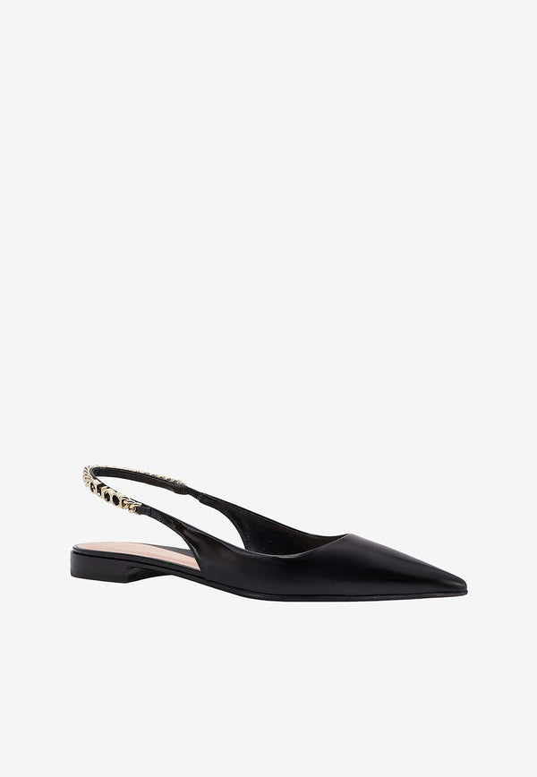 Gucci Signoria Leather Pointed-Toe Flats Black 786599BNC80_1000