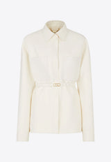 Fendi Belted Go-To Jacket White FJ7262AC4G_F0ZNM