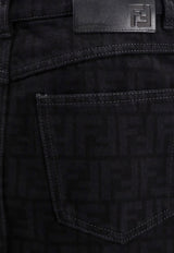 Fendi FF Jacquard Mini Denim Skirt Black FLQ583AT1B_F0GME