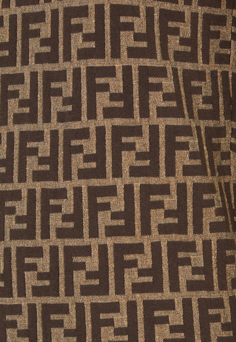 Fendi FF Monogram Mini Dress Brown FZDC83ASJT_F0GGE