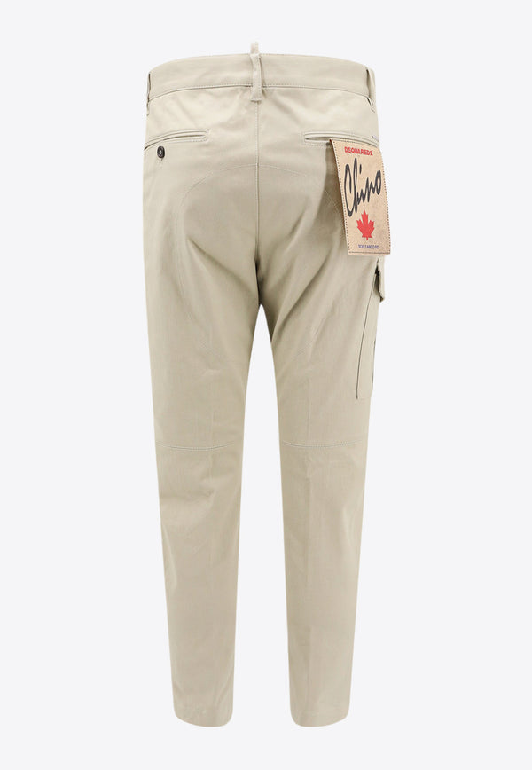 Dsquared2 Logo Patch Cargo Pants Beige S74KB0909S39021_806