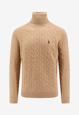 Polo Ralph Lauren Cable Knit Turtleneck Wool Sweater Beige 710876836_006