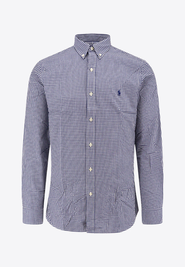 Polo Ralph Lauren Gingham Check Long-Sleeved Logo Shirt Blue 710929345_002