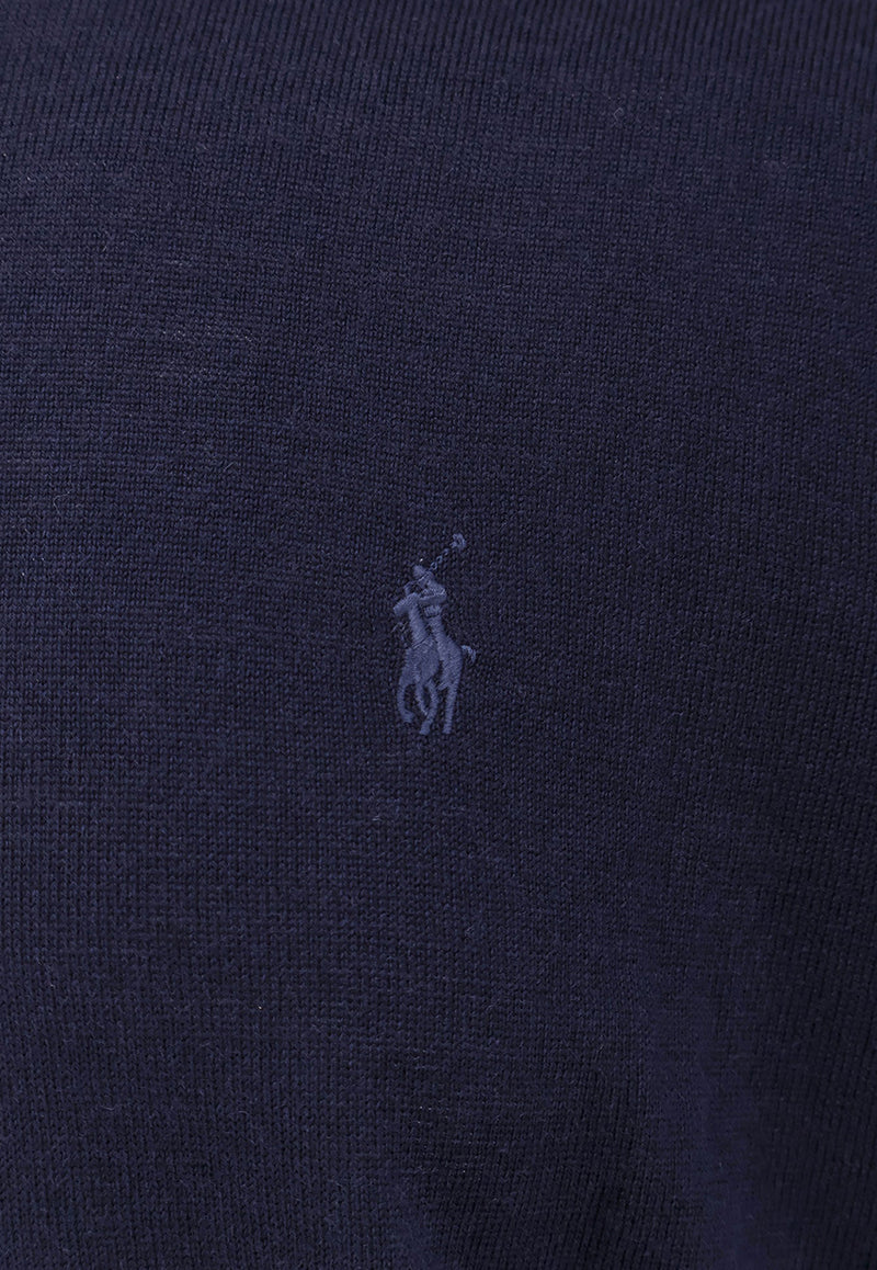 Polo Ralph Lauren Logo Embroidered Wool Sweater Blue 710946143_001