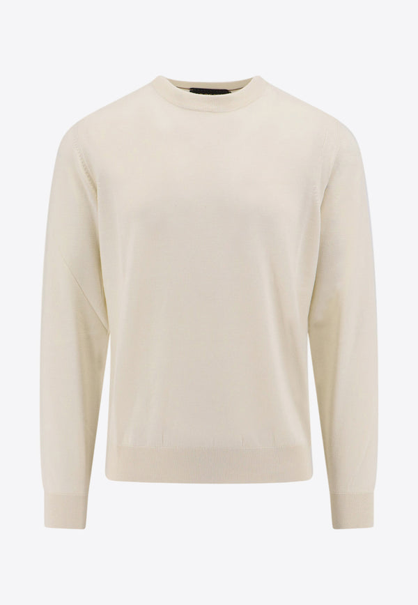 Hugo Boss Wool-Blend Crewneck Sweater White 50509223_118