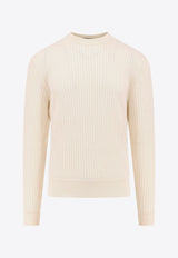 Hugo Boss Ribbed Crewneck Sweater White 50526675_118