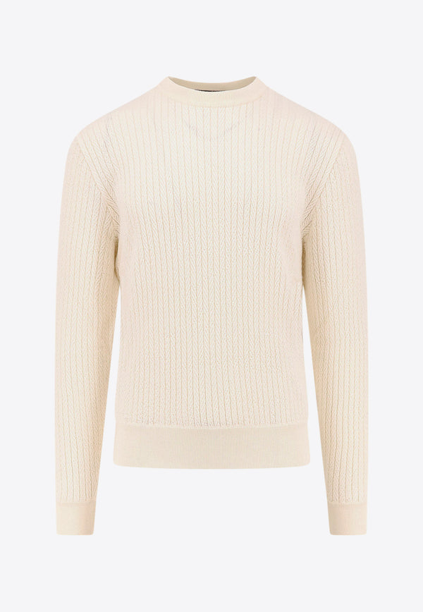 Hugo Boss Ribbed Crewneck Sweater White 50526675_118