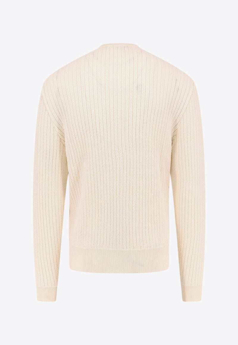 Hugo Boss Ribbed Crewneck Sweater White 50526675_118