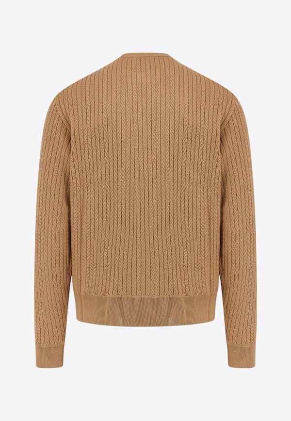 Hugo Boss Ribbed Crewneck Sweater Brown 50526675_260