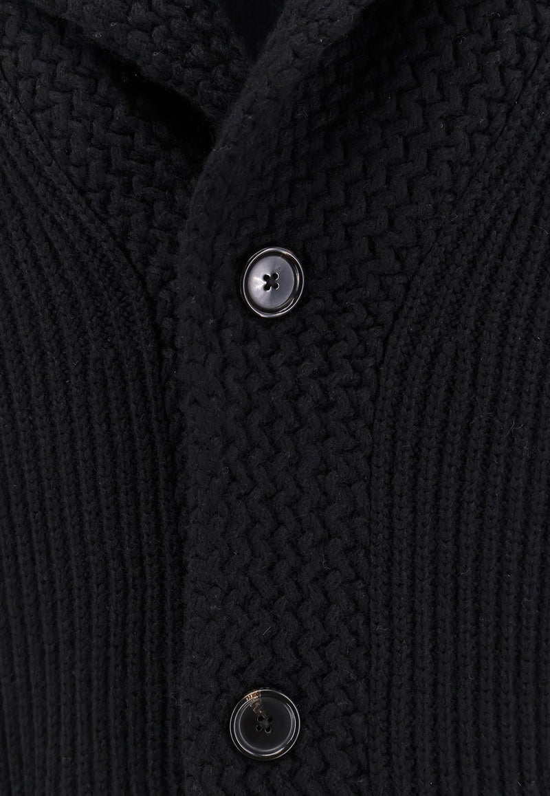 Hugo Boss V-neck Knitted Cardigan Black 50527011_001