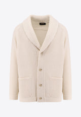 Hugo Boss V-neck Knitted Cardigan White 50527011_118