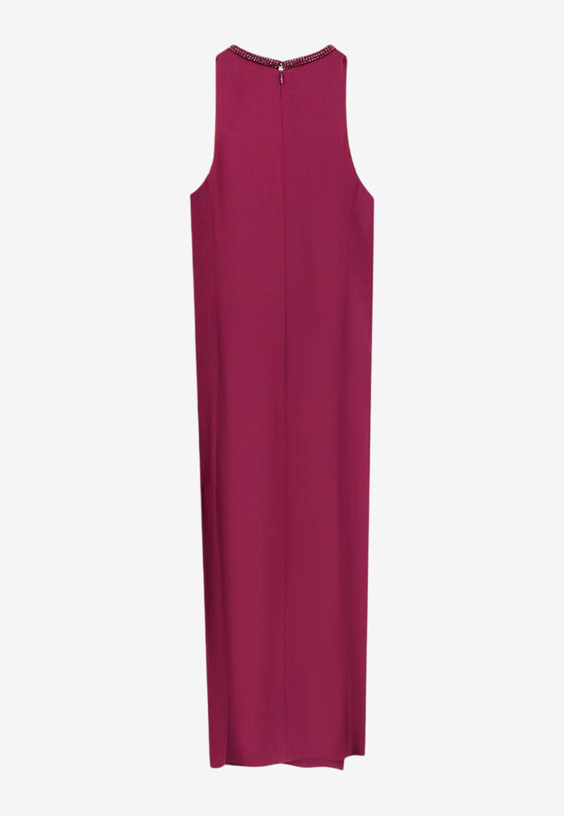 PINKO Embellished Midi Dress Purple 104093A23V_W44